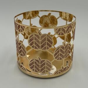 Bath and Body Works Pumpkin Glitter Fall Pedestal 3 Wick Candle Holder